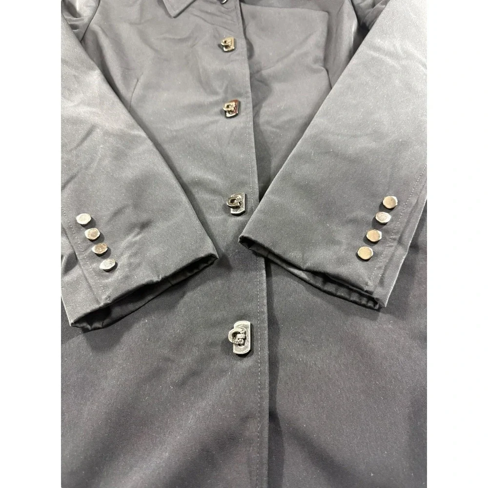 Anne Klein Coat Womens Petite Small Black Button Front Dressy Lined Classic PS - Picture 3 of 11